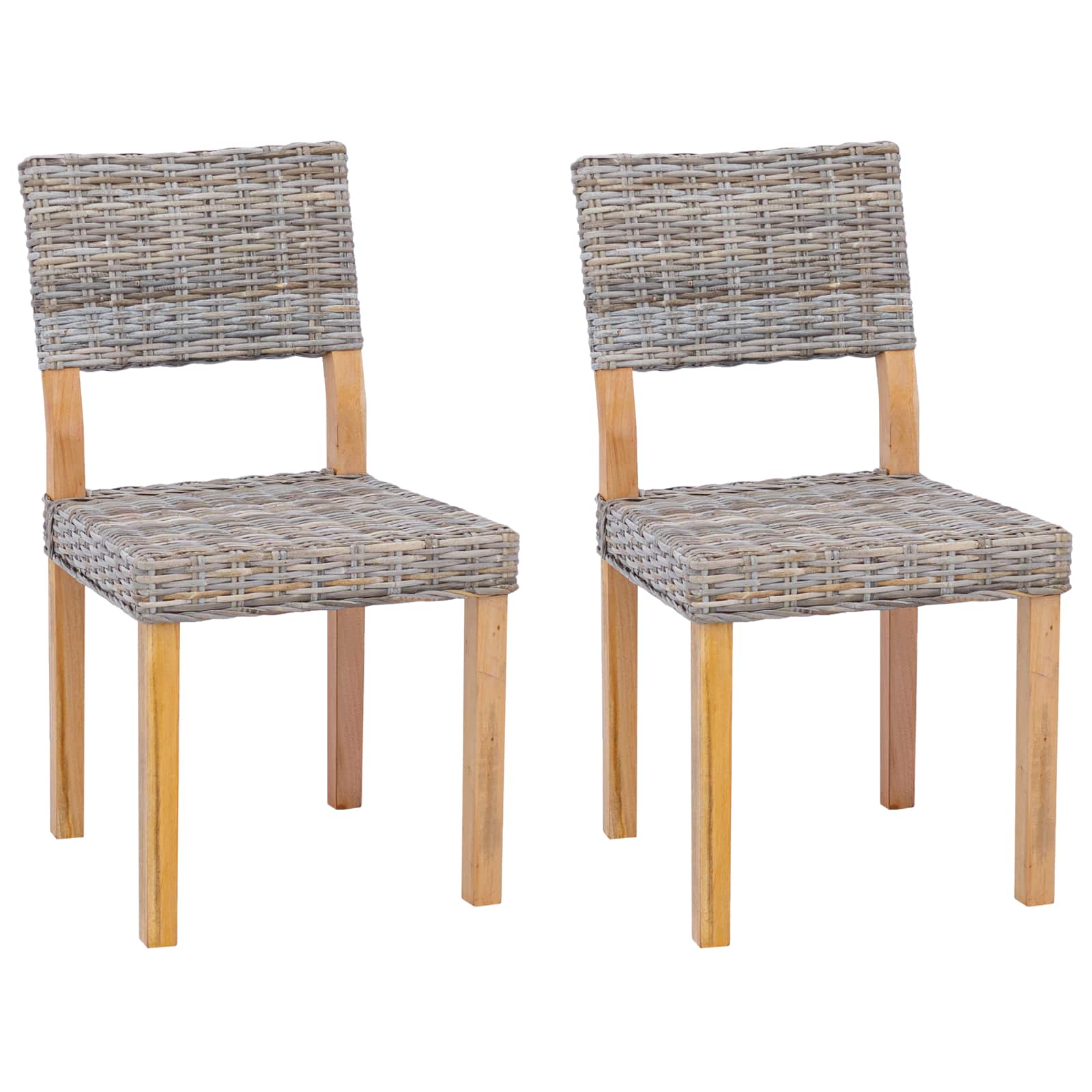 Esszimmerstuhl 2 pcs Kubu Rattan Kubu Grau 46 x 55 x 84 cm