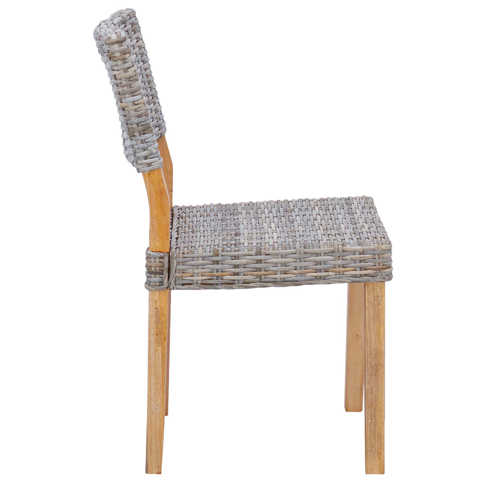 Esszimmerstuhl 2 pcs Kubu Rattan Kubu Grau 46 x 55 x 84 cm