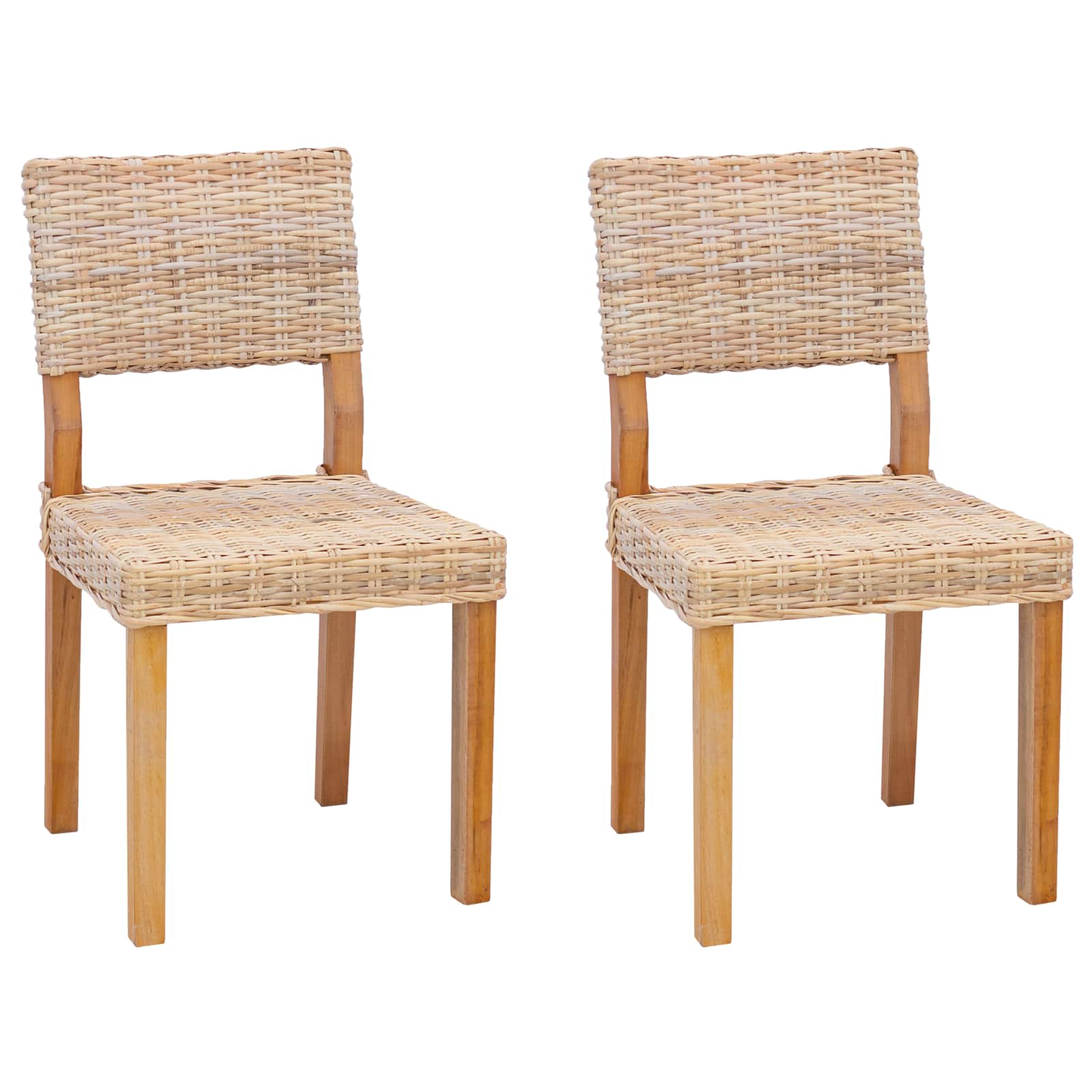 Esszimmerstuhl 2 pcs Kubu Rattan Natur 46 x 55 x 84 cm