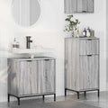 Badezimmermöbel-Set 2 pcs Graues Sonoma Sperrholz und Metall