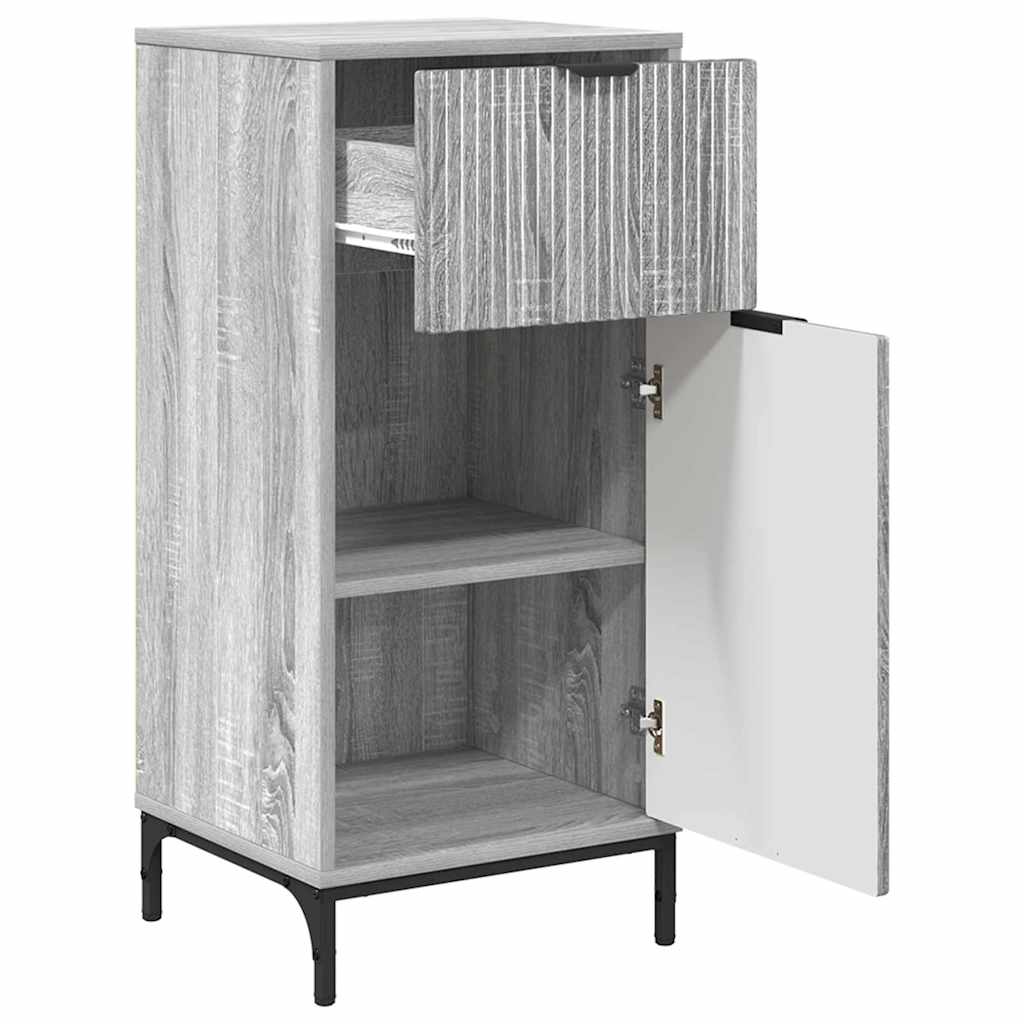 Badezimmermöbel-Set 2 pcs Graues Sonoma Sperrholz und Metall