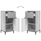Badezimmermöbel-Set 2 pcs Graues Sonoma Sperrholz und Metall
