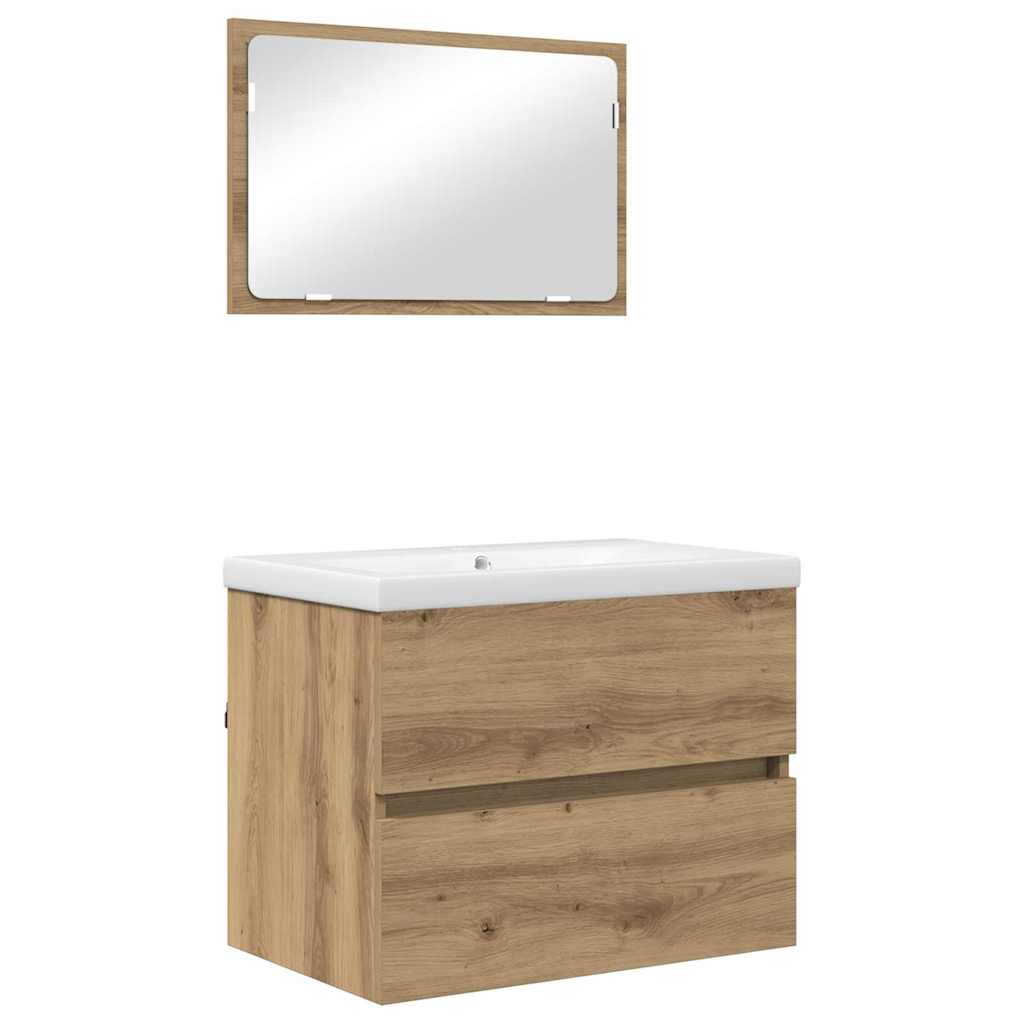 Badezimmermöbel-Set 3 pcs Artisan-Eiche Holzwerkstoff