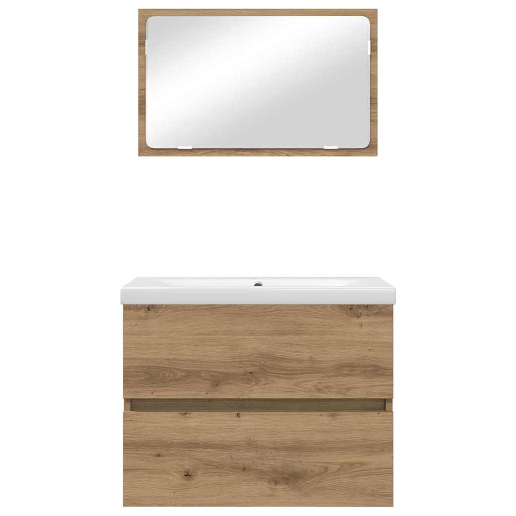 Badezimmermöbel-Set 3 pcs Artisan-Eiche Holzwerkstoff