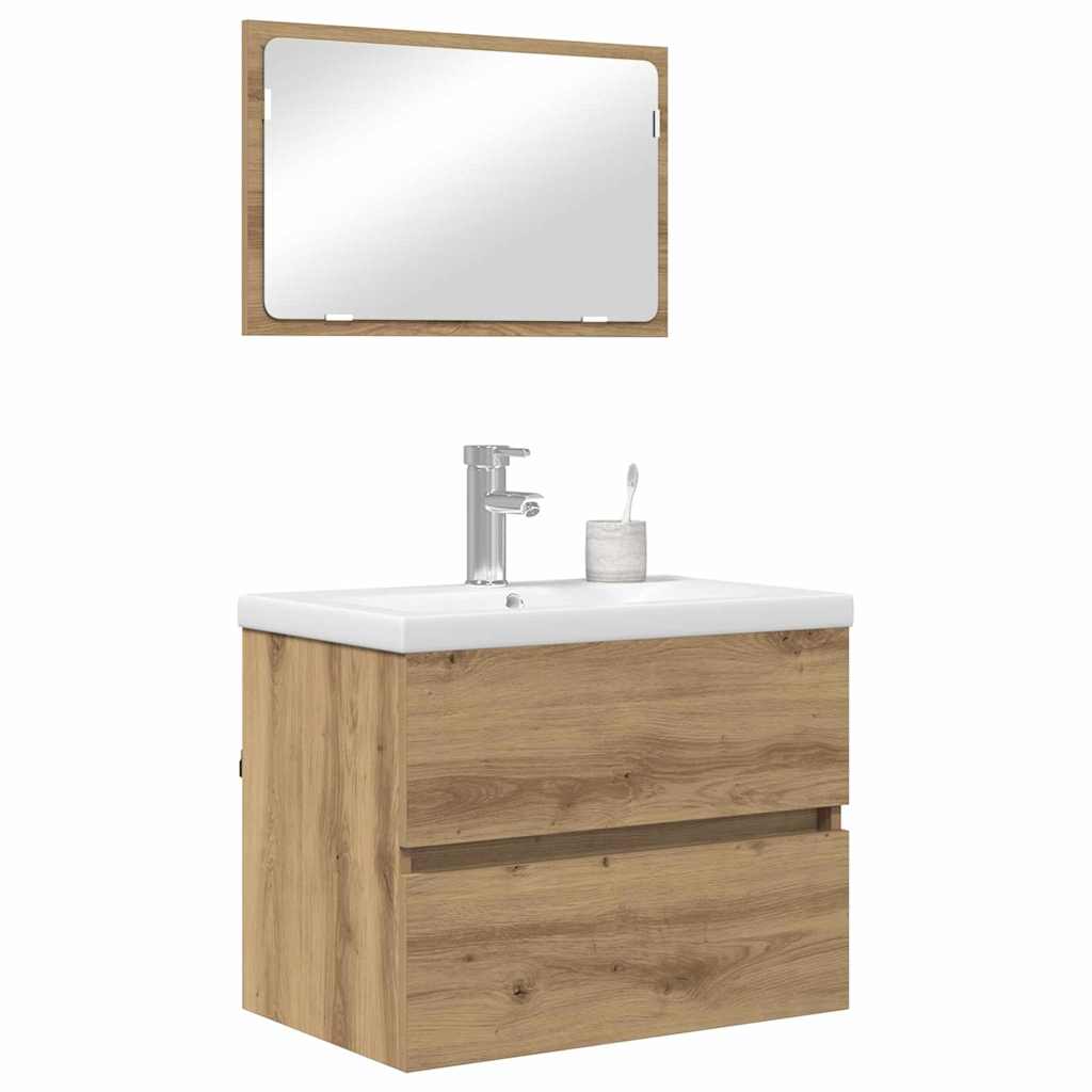 Badezimmermöbel-Set 3 pcs Artisan-Eiche Holzwerkstoff