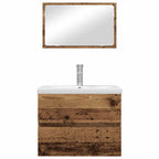 Badezimmermöbel-Set mit Schubladen 3 pcs Altholz Holzwerkstoff