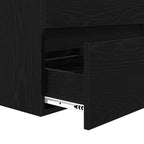 Badezimmermöbel-Set 3 pcs Schwarz Eichen-Optik Holzwerkstoff