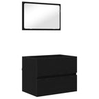 Badezimmermöbel-Set 3 pcs Schwarz Eichen-Optik Holzwerkstoff