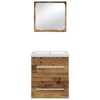 Badezimmermöbel-Set mit Schubladen 2 pcs Altholz Holzwerkstoff