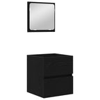 Badezimmermöbel-Set 2 pcs Schwarze Eiche und Weiß Holzwerkstoff