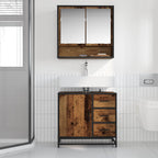 Badezimmerschrank mit Tür Altholz 65 x 33 x 60 cm Holzwerkstoff