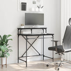 Schreibtisch Schwarz Eichen-Optik 80 x 50 x 90 cm Holzwerkstoff