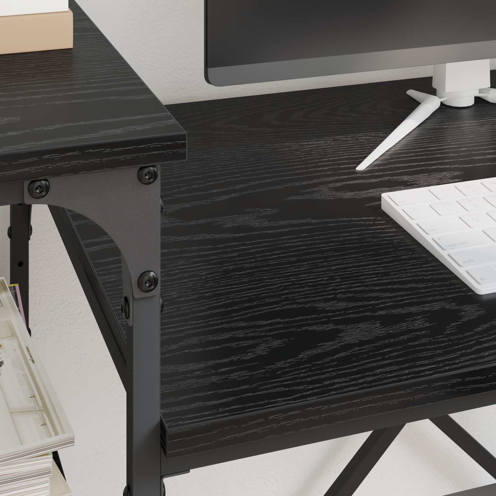 Schreibtisch Schwarz Eichen-Optik 105 x 50 x 90 cm