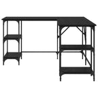 Schreibtisch Schwarz Eichen-Optik 139 x 139 x 75 cm
