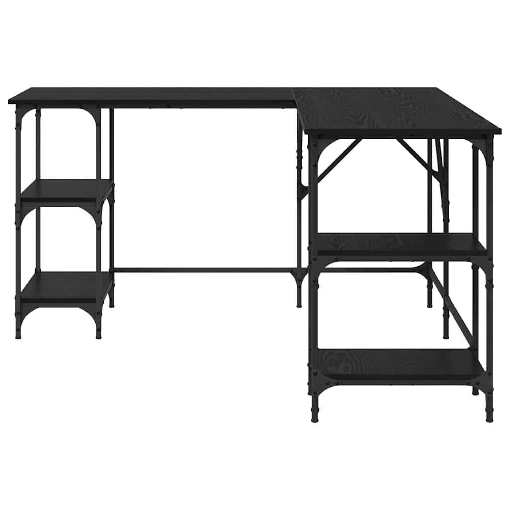 Schreibtisch Schwarz Eichen-Optik 139 x 139 x 75 cm