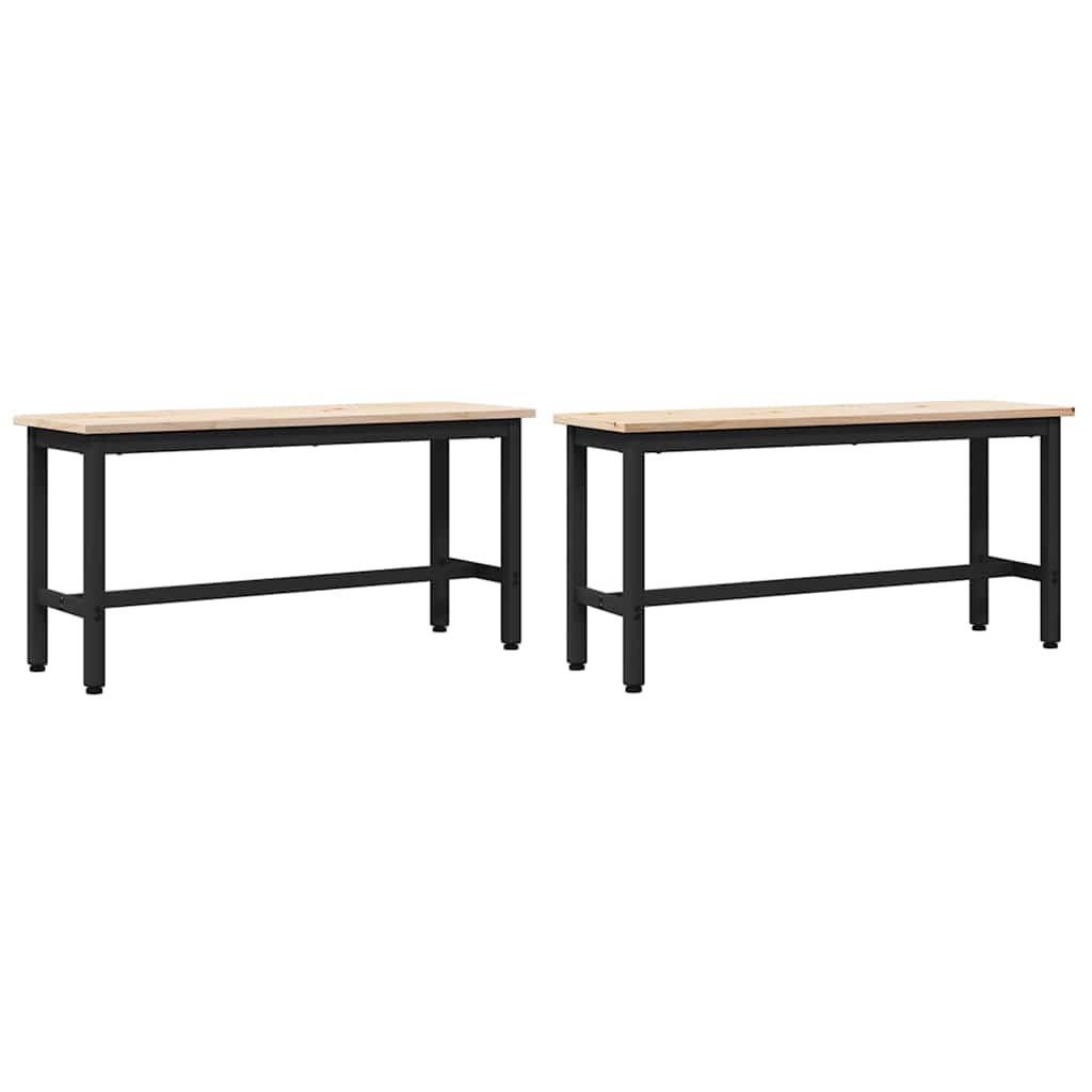 Esstische 2 pcs Natur 100 x 32,5 x 49 cm Massives Kiefernholz