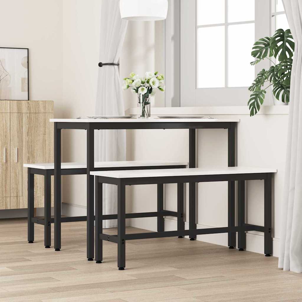 Esstischbank Weiß 100 x 32,5 x 49 cm Massives Kiefernholz