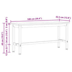 Esstischbank Weiß 100 x 32,5 x 49 cm Massives Kiefernholz