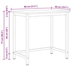 Tisch Natur 80 x 50 x 77 cm Ingenieure Holz und Stahl