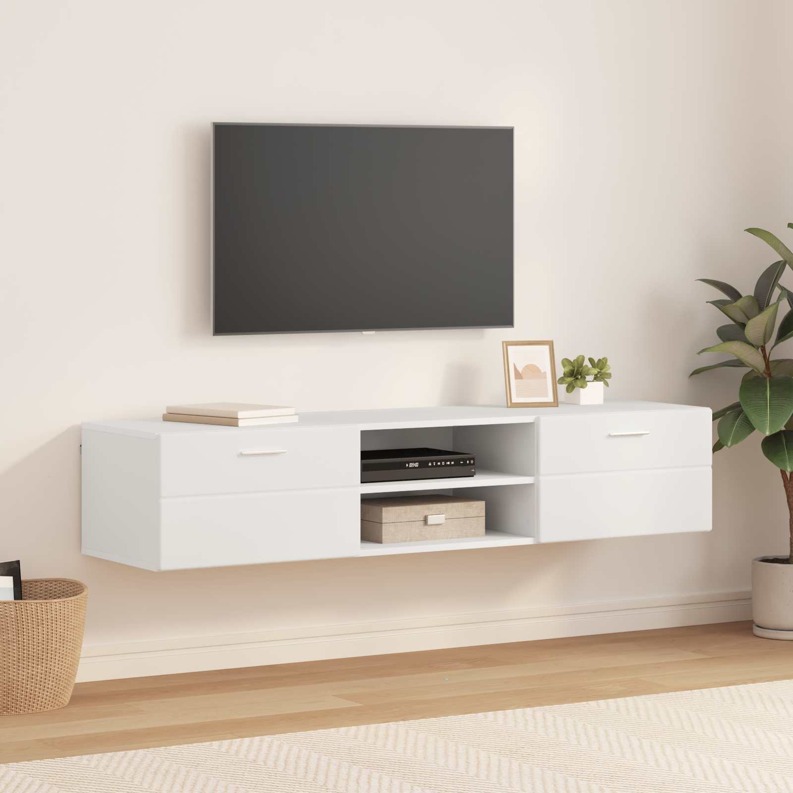 Holzschrank mit Schubladen Weiß 150 x 39 x 30 cm Holzwerkstoff