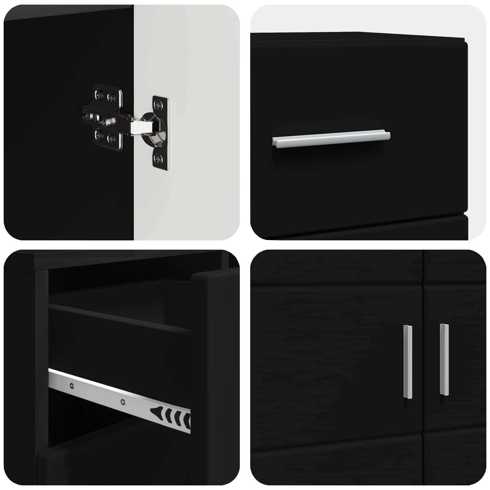 Holzschrank Schwarz 88,5 x 30,5 x 73 cm Holzwerkstoff