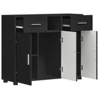 Holzschrank Schwarz 88,5 x 30,5 x 73 cm Holzwerkstoff