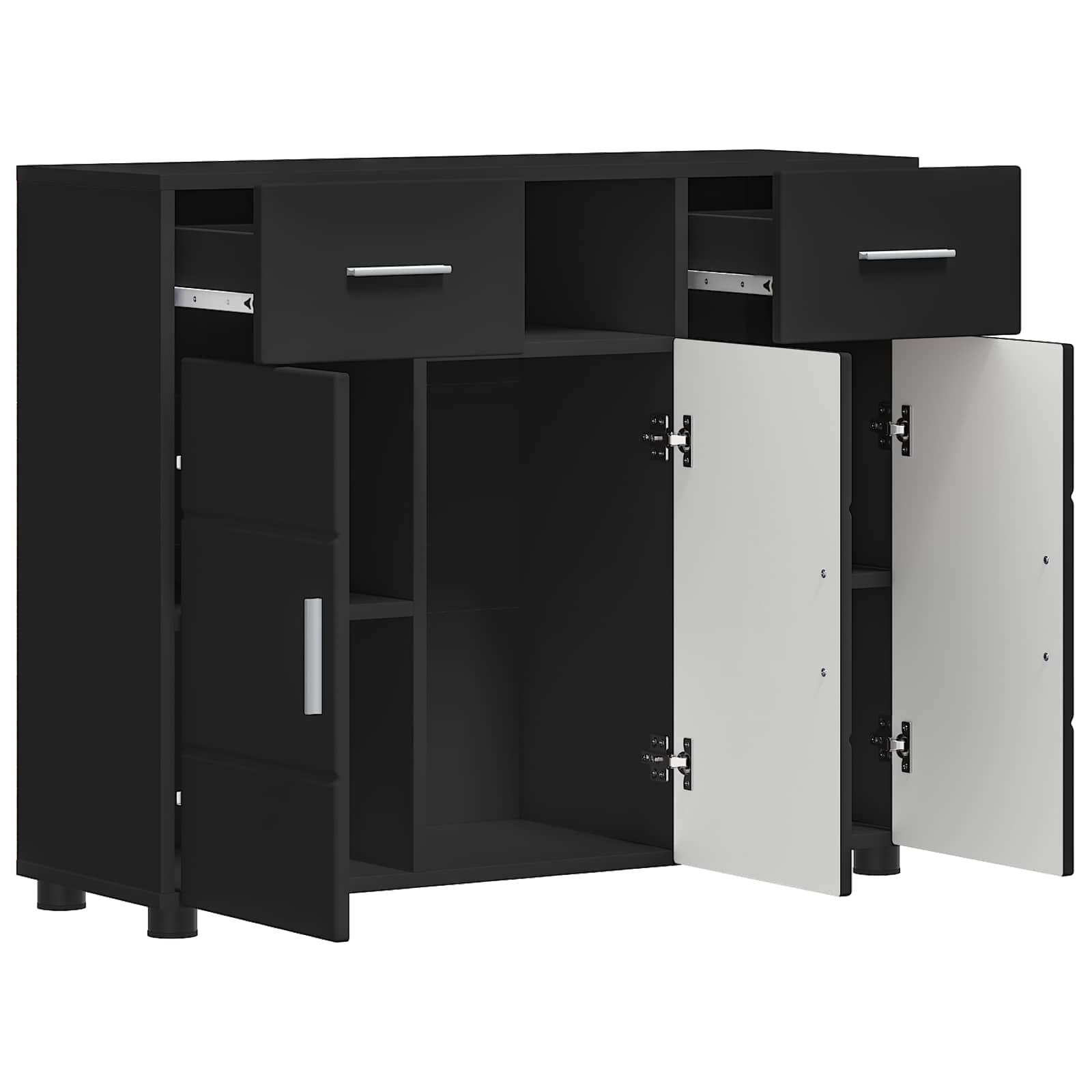 Holzschrank Schwarz 88,5 x 30,5 x 73 cm Holzwerkstoff