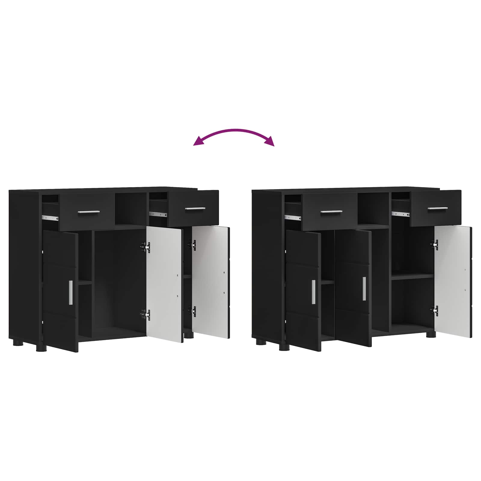Holzschrank Schwarz 88,5 x 30,5 x 73 cm Holzwerkstoff
