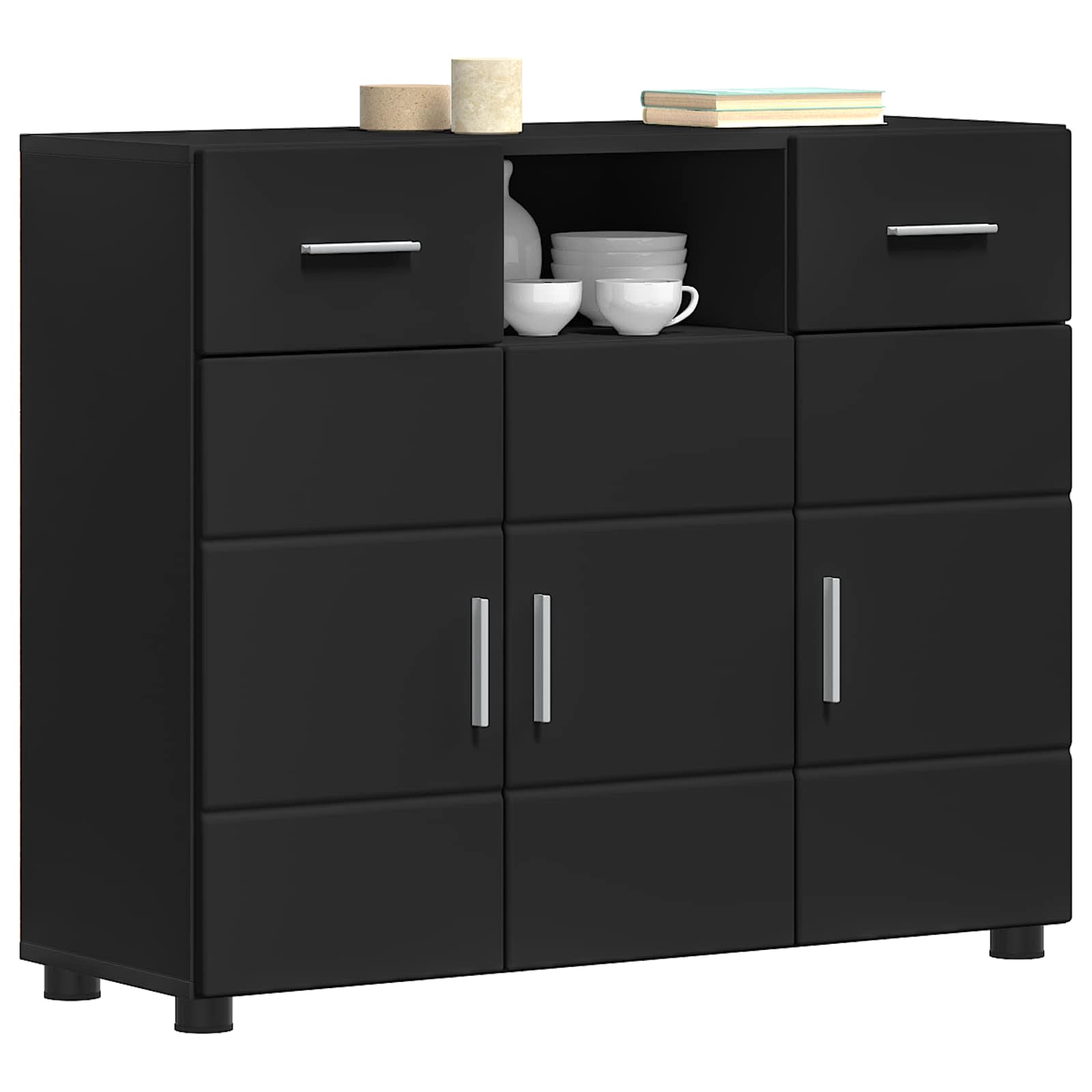 Holzschrank Schwarz 88,5 x 30,5 x 73 cm Holzwerkstoff