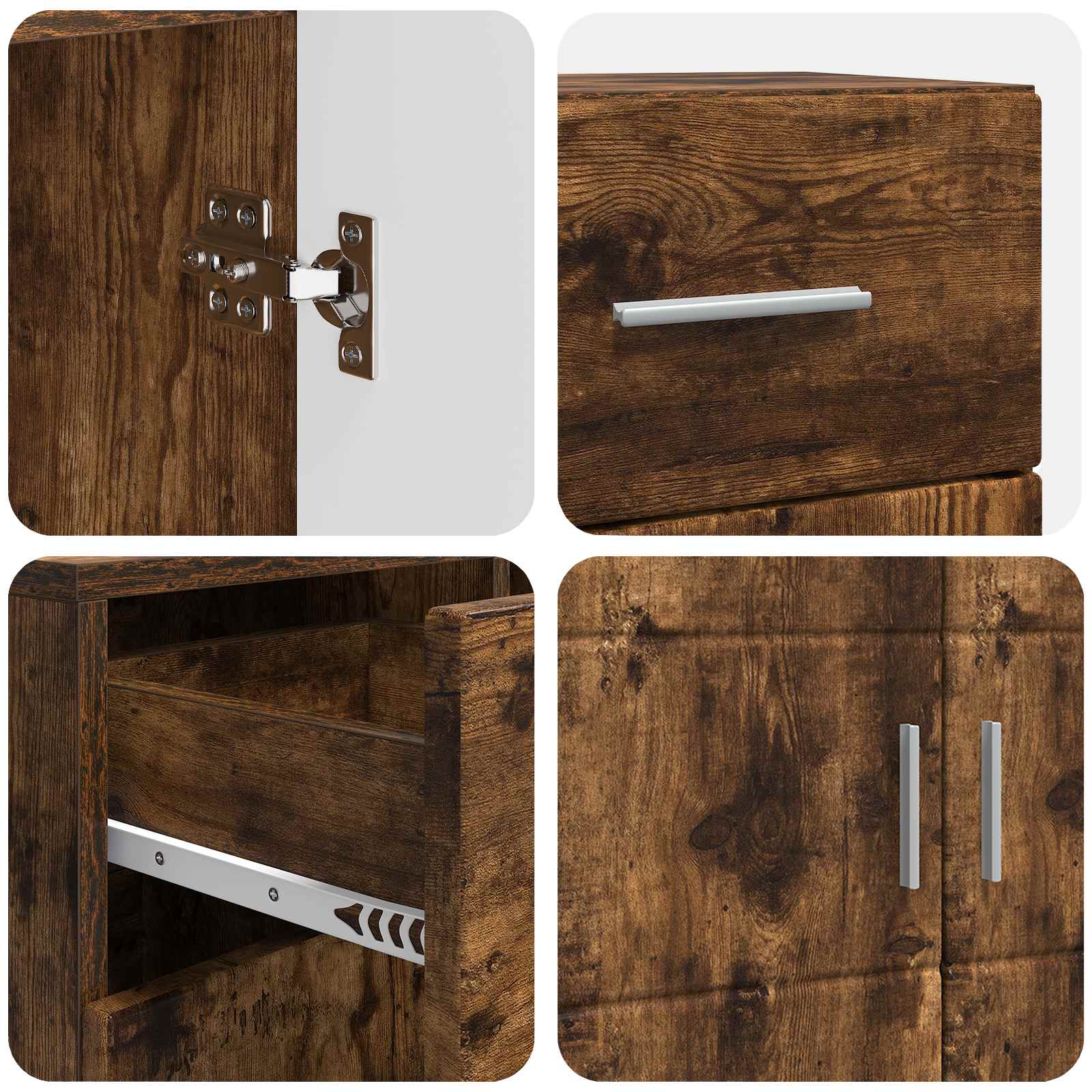 Holzschrank Geräucherte Eiche 88,5 x 30,5 x 73 cm Holzwerkstoff