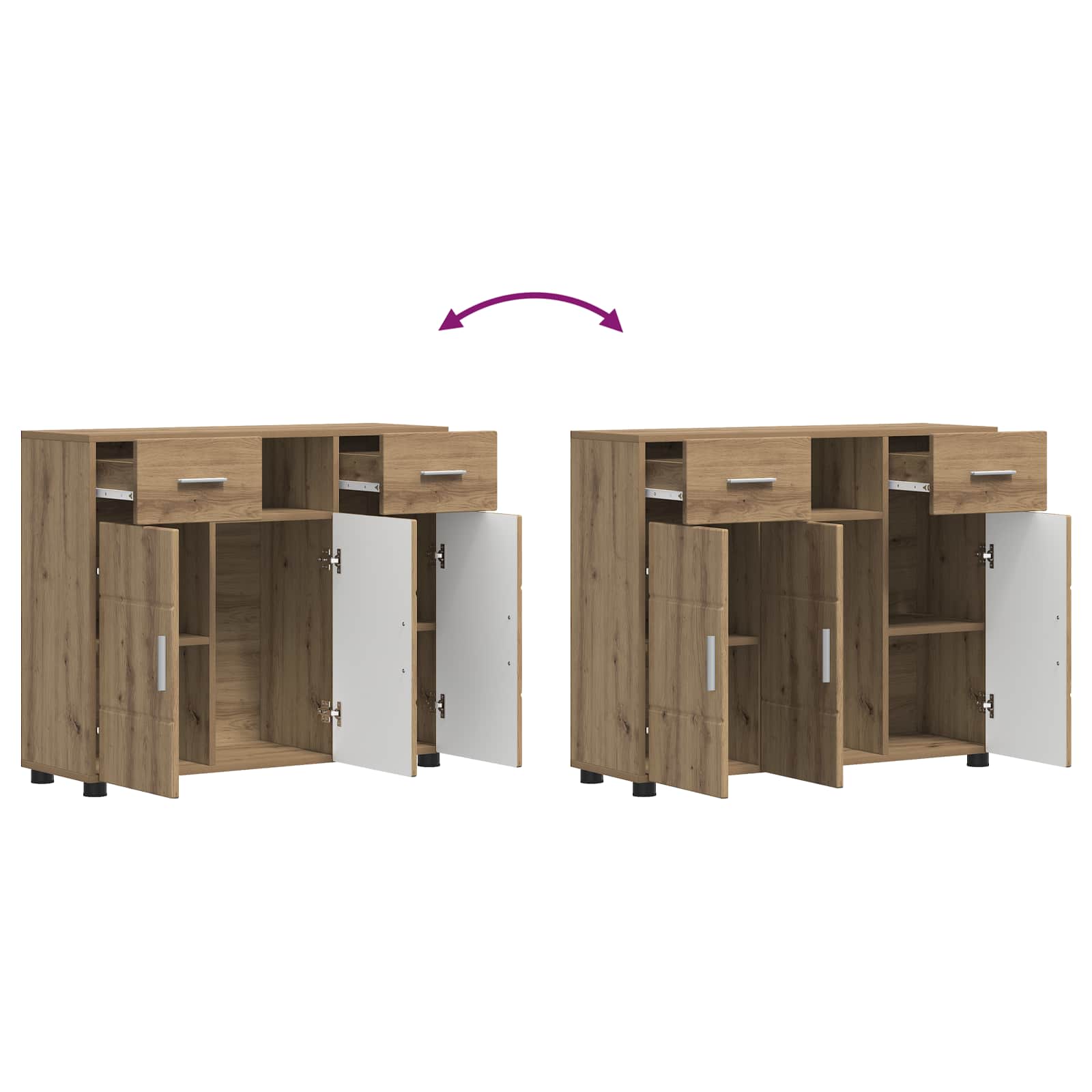 Holzschrank Artisan-Eiche 88,5 x 30,5 x 73 cm Holzwerkstoff