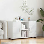 Sideboard mit Regal FLORIN Hochglanz Weiß 88,5 x 30,5 x 55,5 cm