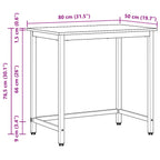 Tisch Sonoma-Eiche 80 x 50 x 76,5 cm Ingenieure Holz und Stahl