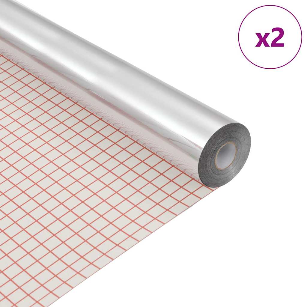 Selbstklebende Spiegel-Folie 90 x 100 cm 2 pcs Silber PET