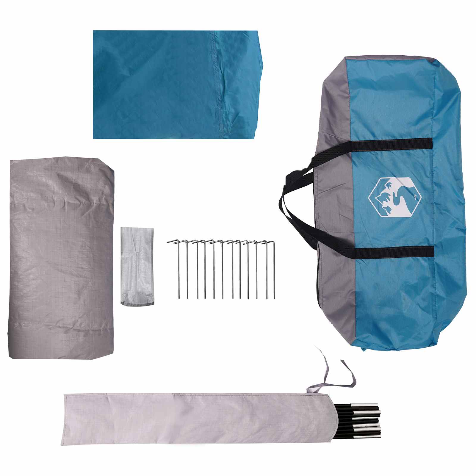 Kuppelzelt mit abnehmbarem Regenfly Blau 8-Personen