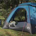 Kuppelzelt mit abnehmbarem Regenfly Blau 8-Personen