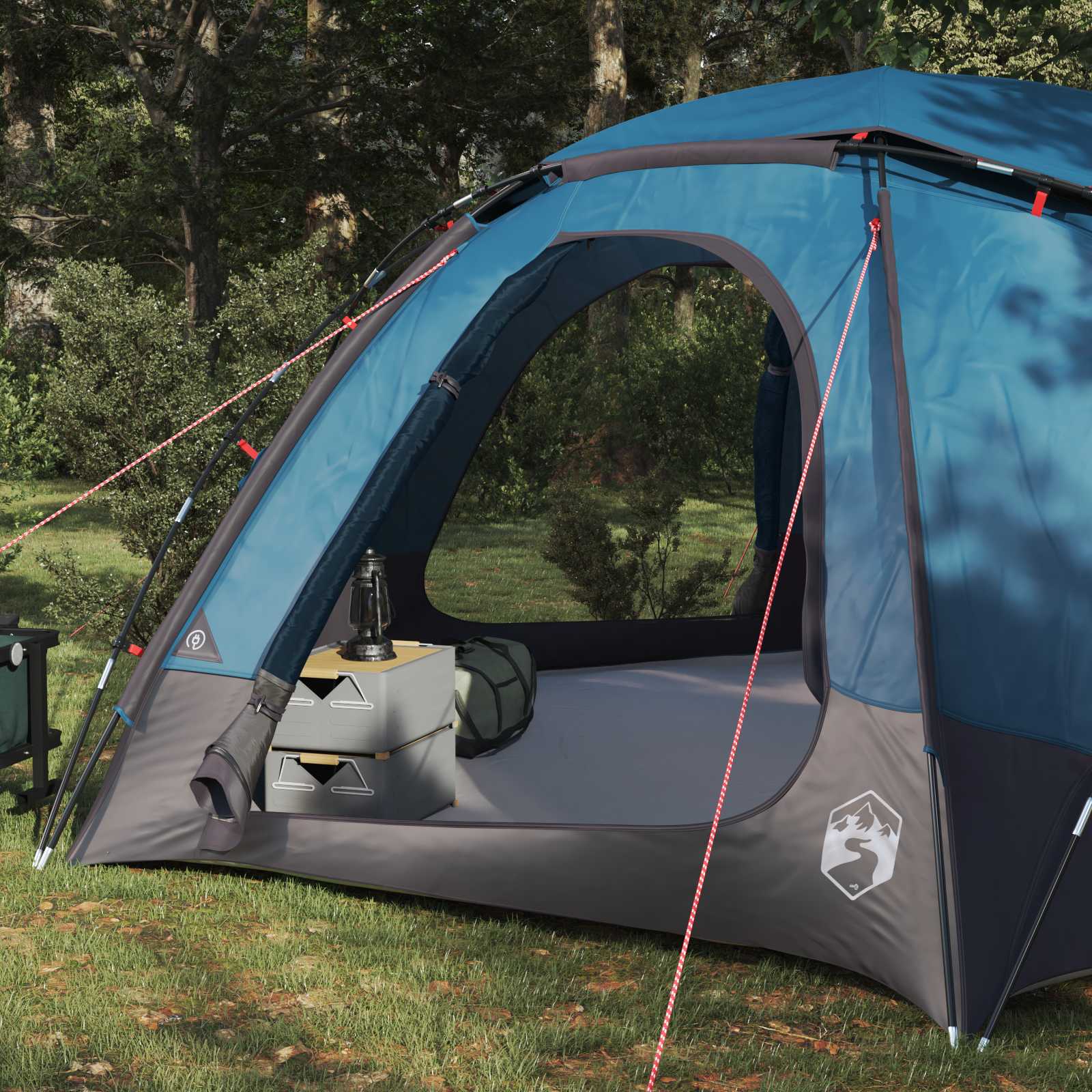 Kuppelzelt mit abnehmbarem Regenfly Blau 8-Personen