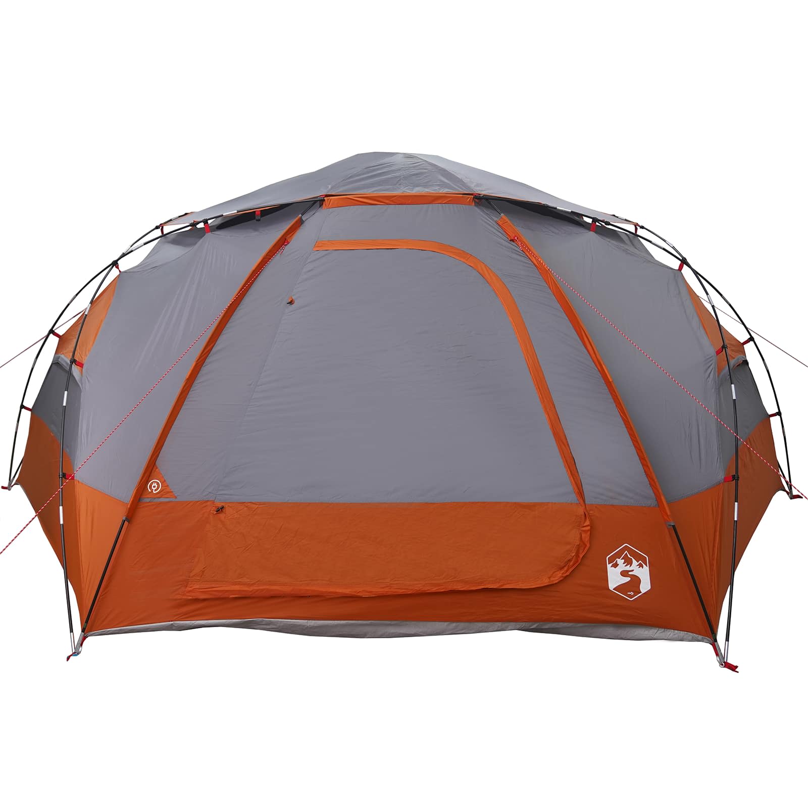 Kuppelzelt mit abnehmbarem Regenfly Grau und Orange 12-Personen