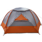 Kuppelzelt mit abnehmbarem Regenfly Grau und Orange 12-Personen