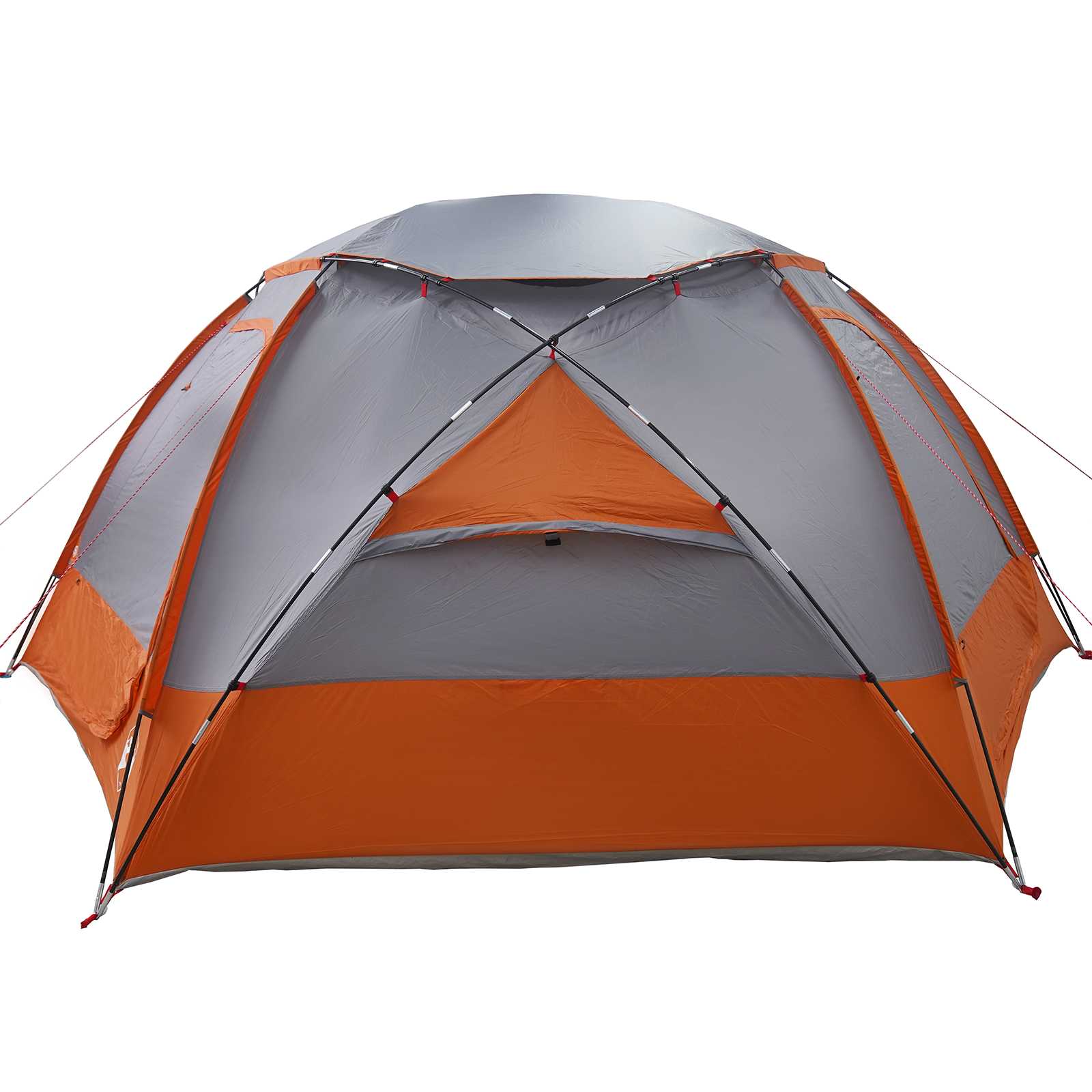 Kuppelzelt mit abnehmbarem Regenfly Grau und Orange 12-Personen