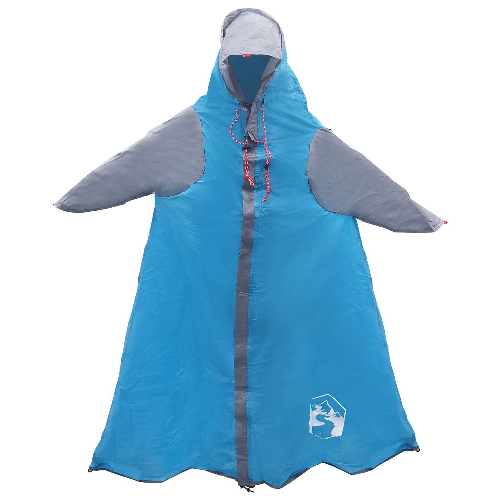 2-in-1 Regenponcho mit Kapuze Blau 262 x 126 x 130 cm