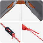 2-in-1 Regenponcho mit Kapuze Grau und Orange