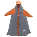 2-in-1 Regenponcho mit Kapuze Grau und Orange