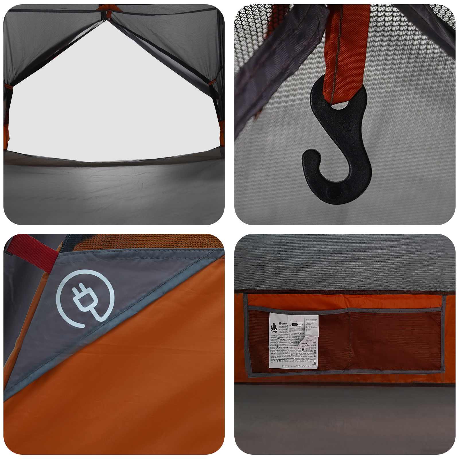 Trekkingzelt Grau und Orange 2-Personen