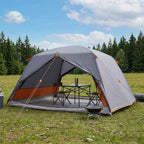 Trekkingzelt Grau und Orange 4-Personen