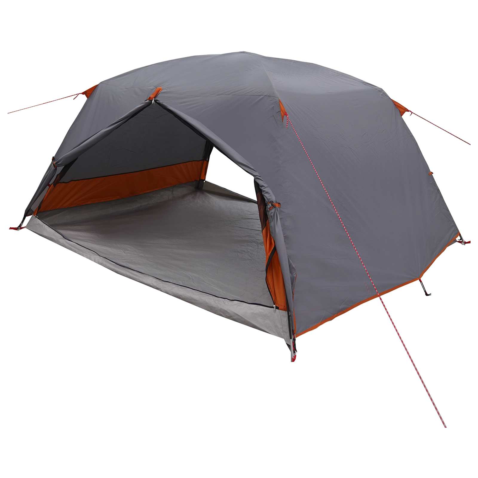 Trekkingzelt Grau und Orange 4-Personen