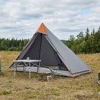 Trekkingzelt Grau und Orange 222 x 85 x 125 cm
