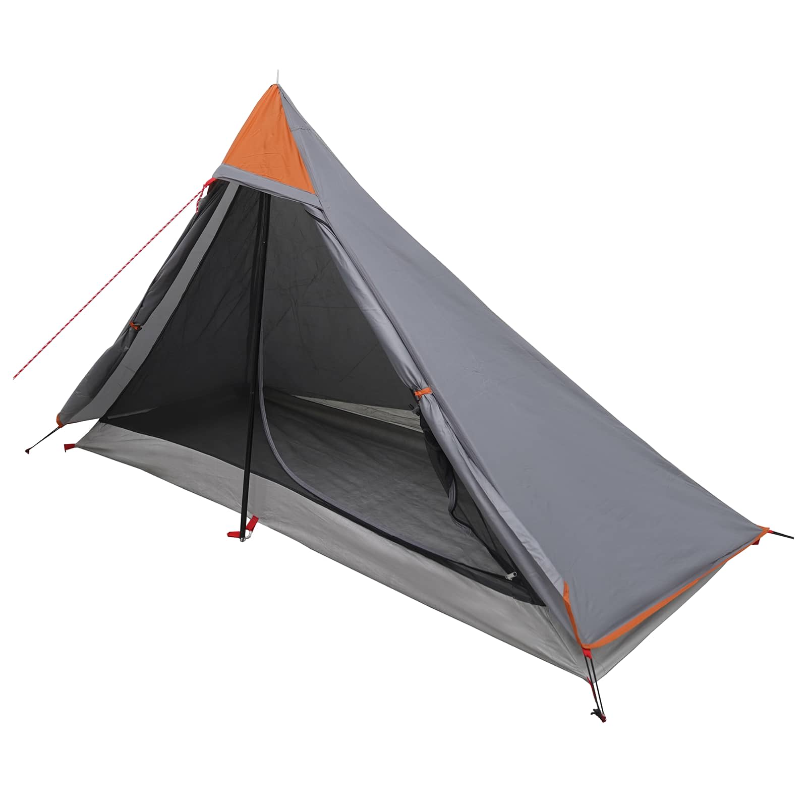 Trekkingzelt Grau und Orange 222 x 85 x 125 cm