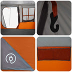 Tunnelzelt Grau und Orange 275 x 240 x 200 cm