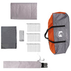 Tunnelzelt Grau und Orange 675 x 392 x 210 cm